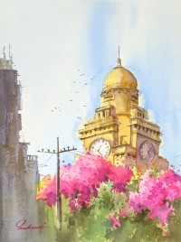 Sadia Arif, 11 x 15 Inch, Watercolor on Paper, Cityscape Painting, AC-SAD-068